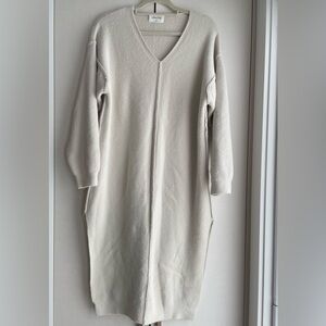 Wilfred Free Cream Maxi Dress with Double Slits